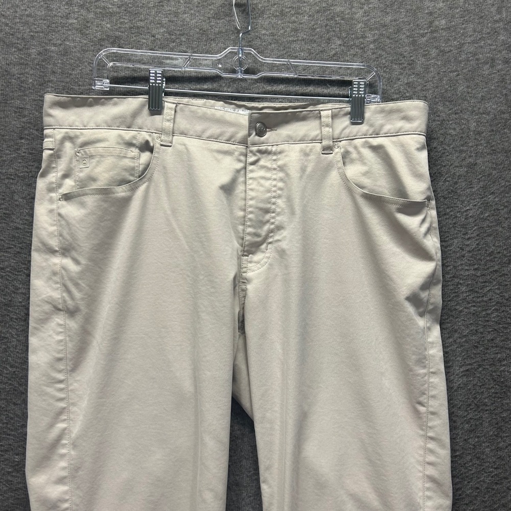 Peter Millar Crown Sport Mens 36x32 Khaki Tan Performance 5-Pocket Pants Golf